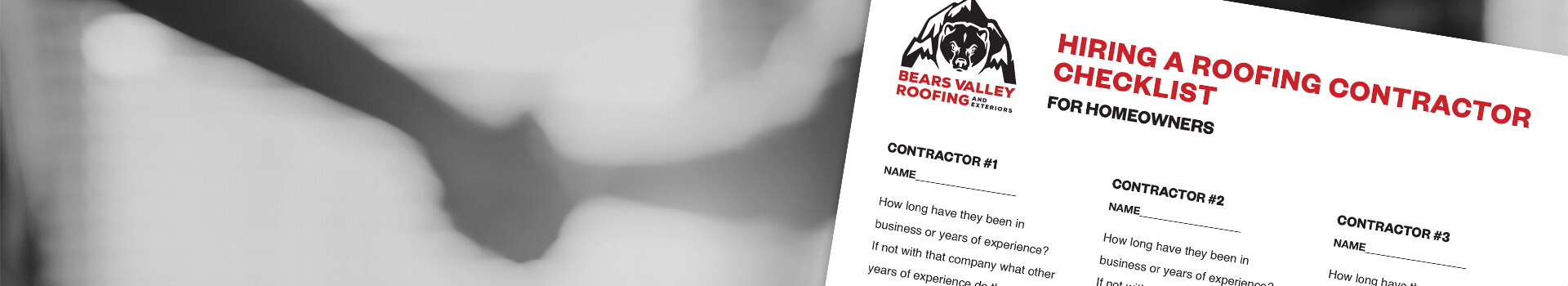 Hiring a Roofing Contractor Checklist