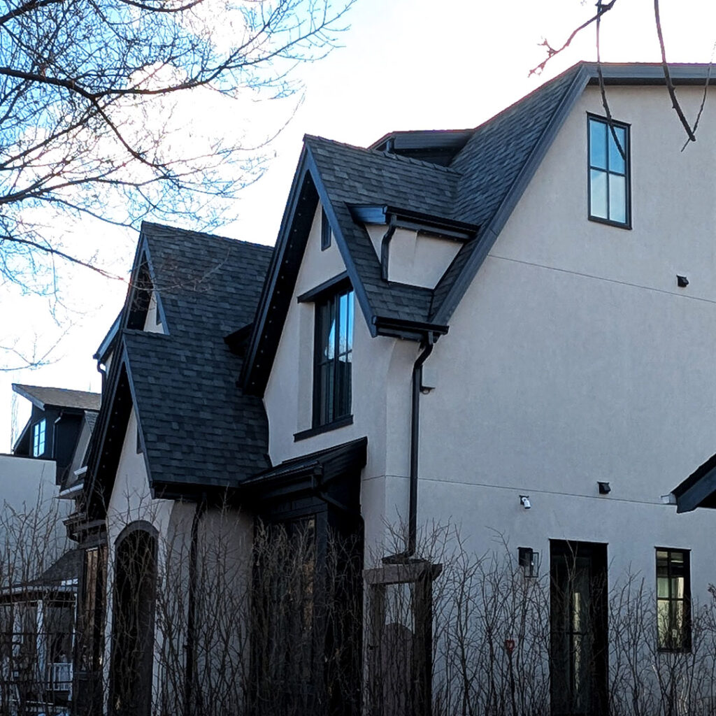 Luxury home exterior and roof in Elbow Park Calgary