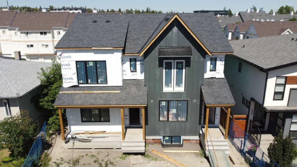 James Hardie board-and-batten siding on an infill home in the Marda Loop and Altadore area of Calgary