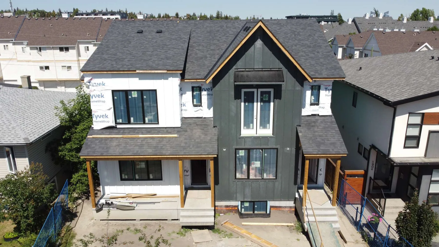 James Hardie board-and-batten siding on an infill home in the Marda Loop and Altadore area of Calgary