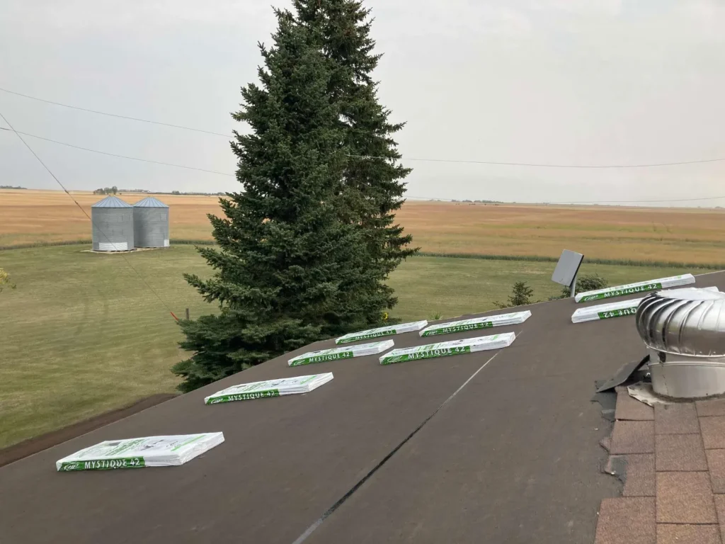 Old shingles removed and new underlayment installed during a Diamond Valley roof replacement