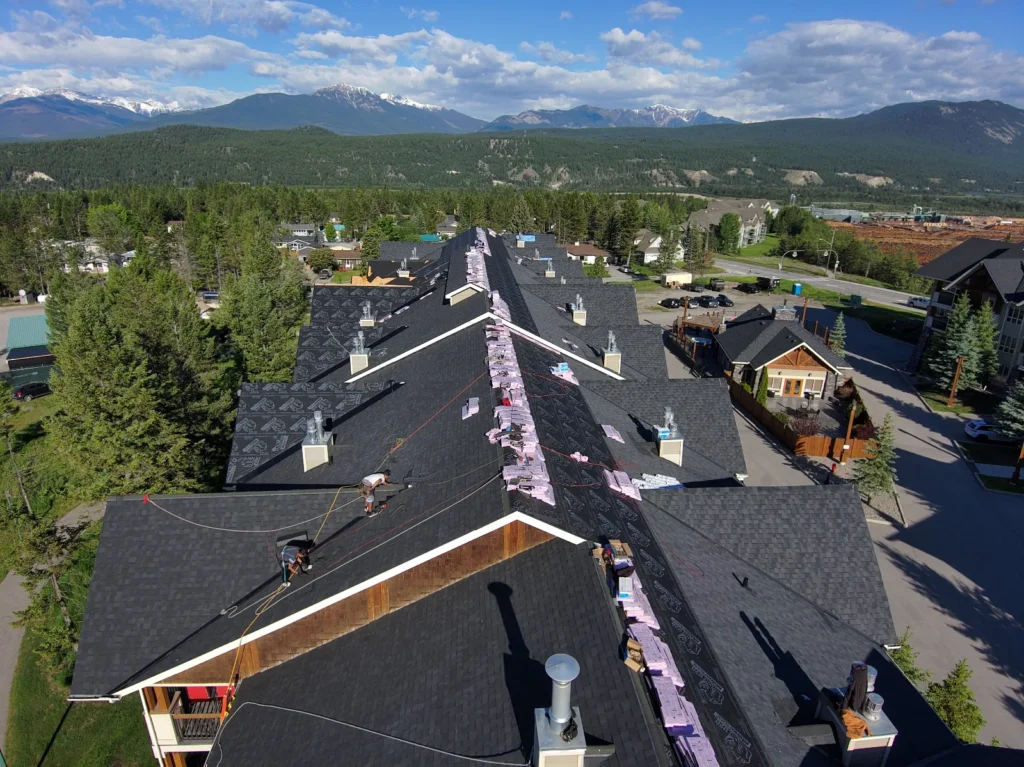 Townhome strata re-roof with new underlayment going on