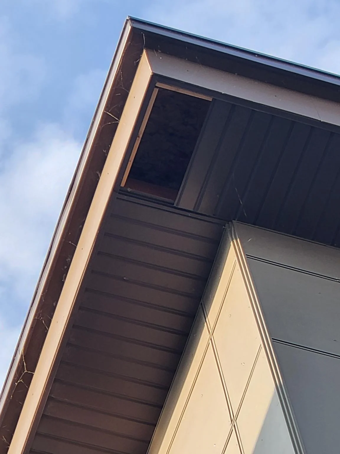 A soffit corner on the condo, Calgary, AB