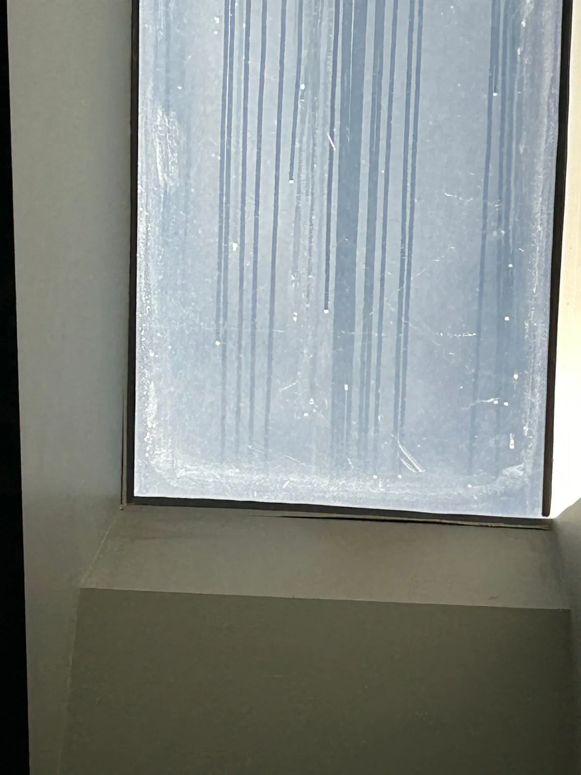 Hail damage on a skylight dome, Calgary