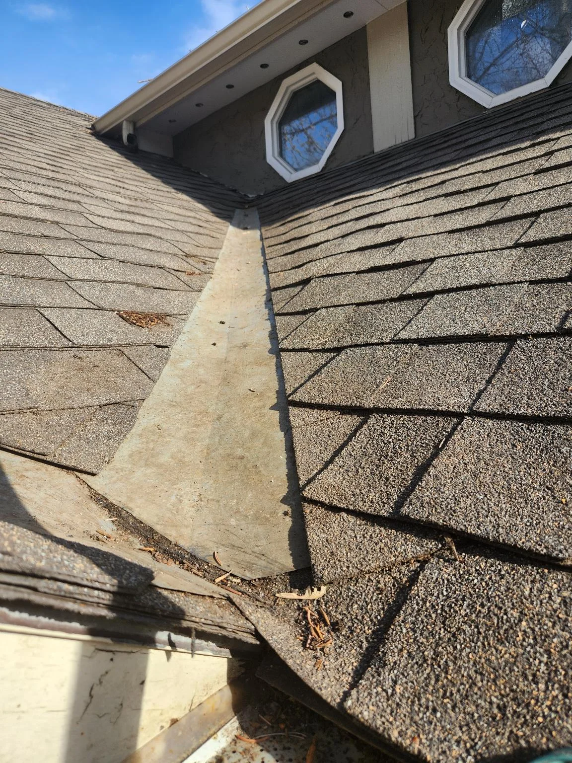 Worn shingles along the valley, Calgary, AB