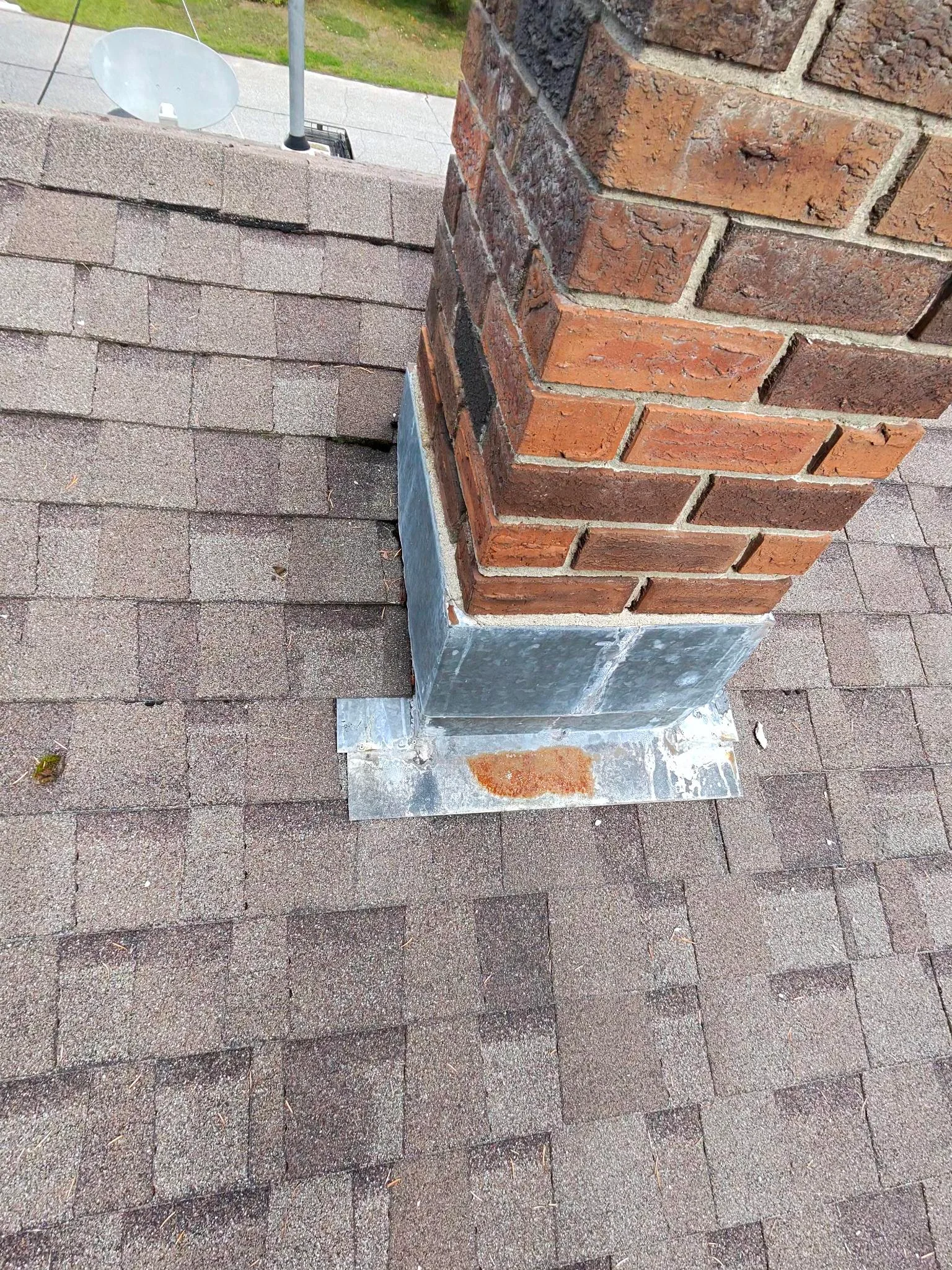 Chimney flashing checked during the inspection, Golden, BC