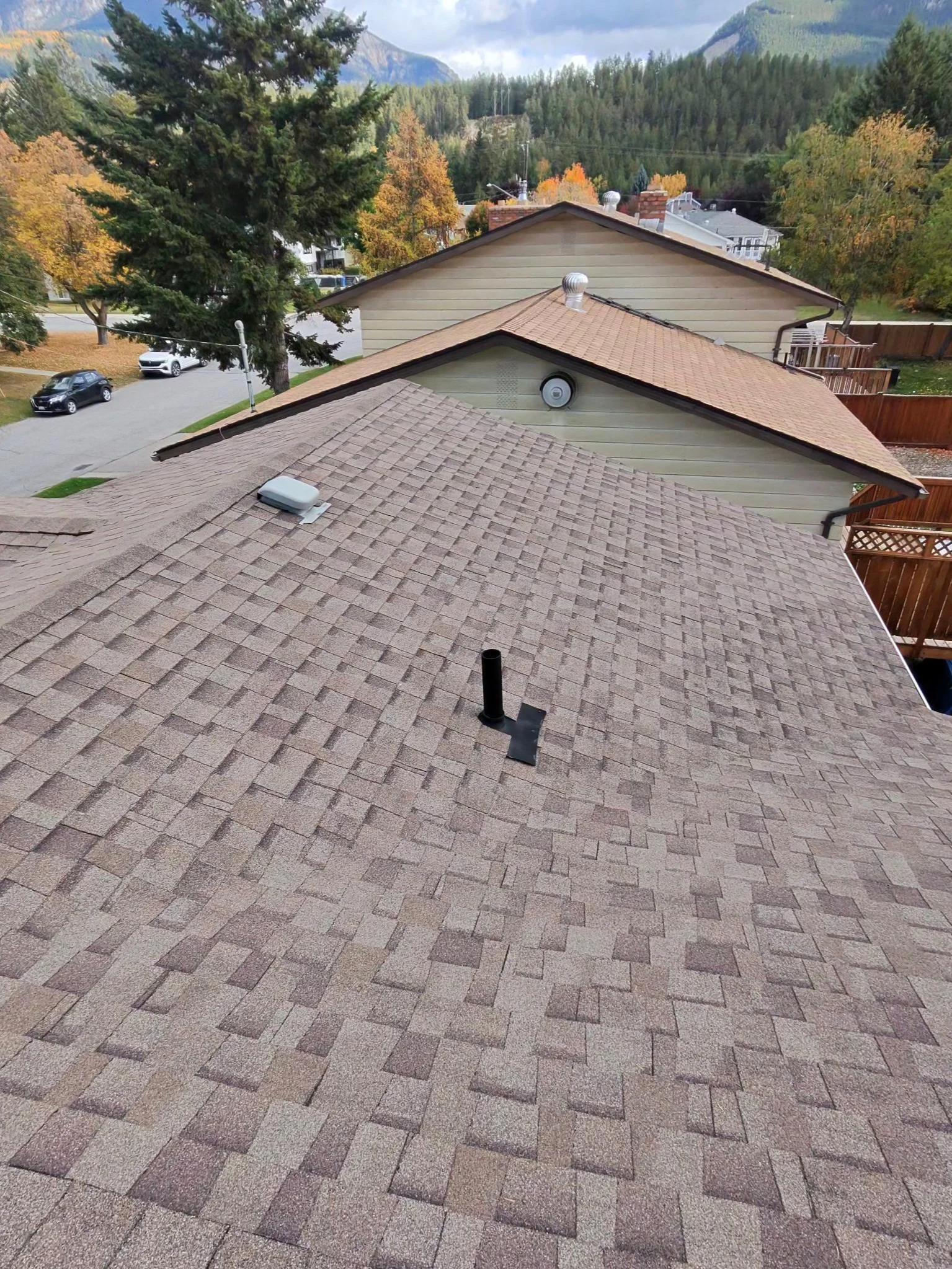 The shingle field with very little granule loss, Golden, BC