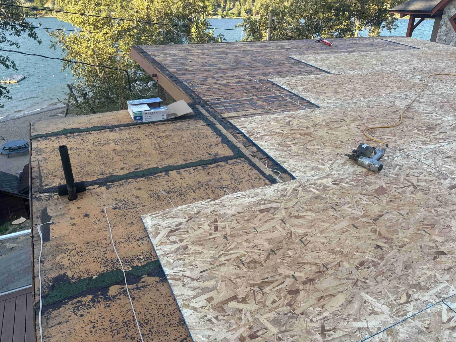 The low-slope roof during replacement, Invermere, BC