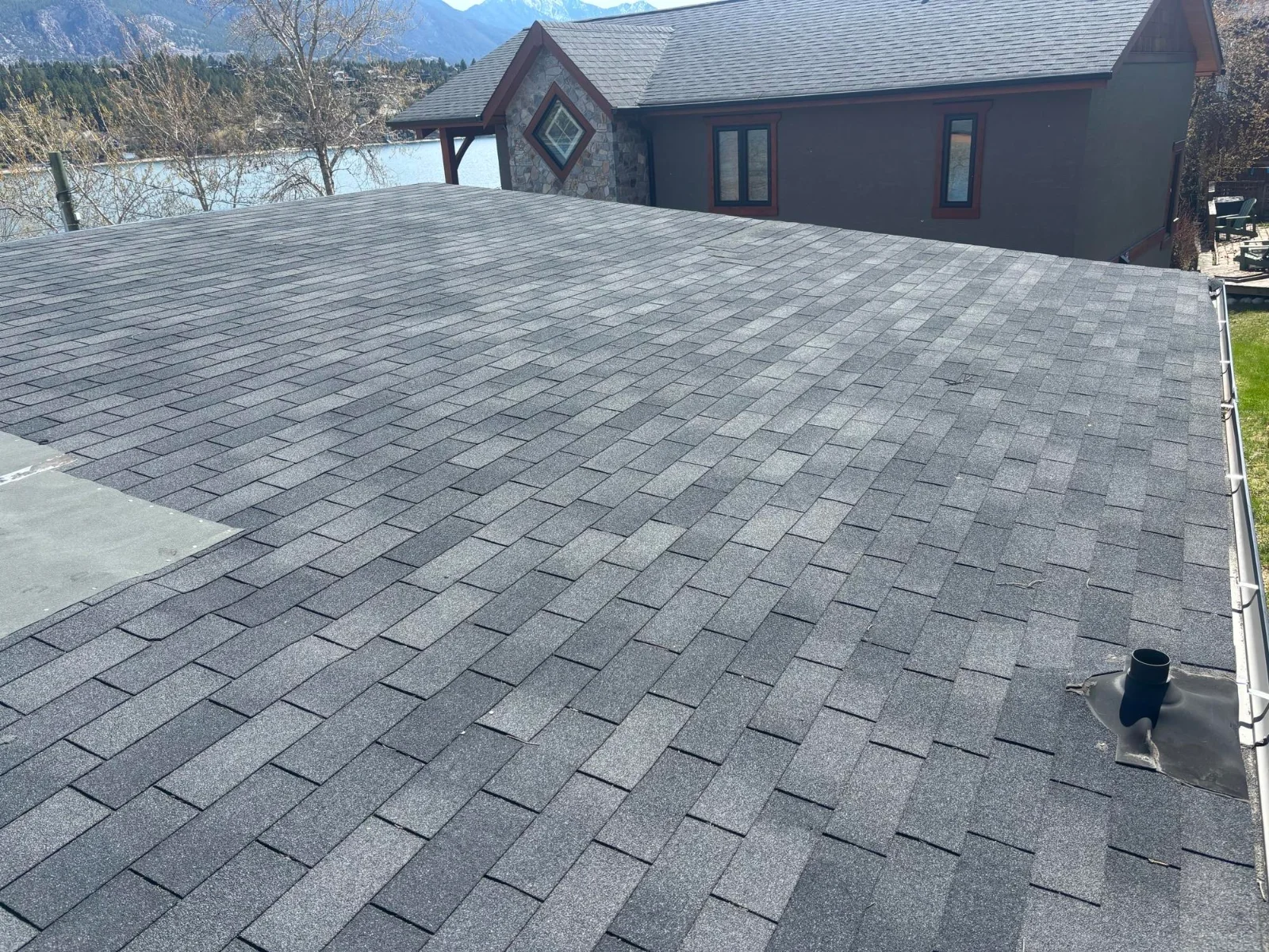 The old low-slope shingles before replacement, Invermere, BC